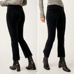 Free People NWT In My Feelings Black Velvet Crop Slim Flare Boho Pants Size XS Photo 12