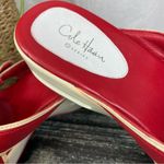 Cole Haan  Nike Sole Red & Ivory Leather Sandal Shoes 8 Photo 5