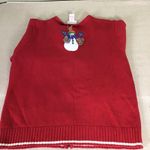 Crystal Kobe Women Red Full zip vintage Christmas Snowmen cardigan sweater Med Photo 4