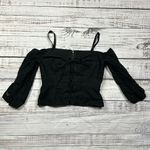 BCBGMAXAZRIA  Women's Black Lace Corset Top L Sweetheart Neck Blouse Photo 3