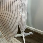 A New Day Linen Blend Shirt Dress White Stripe Midi Medium Pockets Photo 5