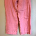 Johnny Was Size MEDIUM Coral Pink Linen Wide Leg Button-Front Pants Photo 9