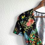 We are HAH Womens Bikini Top Black Floral Reversible Tie Front or Back Size XS Photo 3