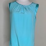 Elie Tahari Tahari Silk Aqua Blue Sleeveless Shell Blouse S M Photo 0