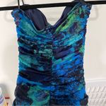 Blue floral ruched strapless minidress S forever21 f21 Photo 5