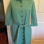 Bill Blass Sage Green Taffeta Button Front Belted Midi Dress Size 0 NWT Photo 8