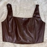 Faux Leather Crop Brown Photo 0