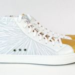 P448  Palm High Top Sneakers | White & Gold | 41 EU / 10-10.5 US Photo 5