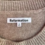 Reformation  Robin Cashmere Long Sleeve Knit Mini Dress in Tan Barely Beige Small Photo 1