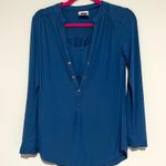 NOM Maternity Blue Longsleeve Nursing Top Size XS Photo 3
