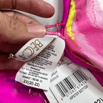 Becca  Etc Awaken Side Tab Hipster Bikini Bottom Neon Stripe Pink Size 2X New Photo 4
