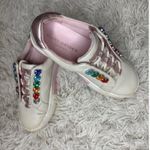 Kurt Geiger London White Pink Gem Heart Embellished Sneakers Women 5.5 Youth 3 Photo 0