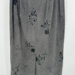 Norton Mcnaughton Womens Maxi Skirt Size 6 Grey Floral Faux Suede Vamp Goth Photo 0
