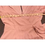 Lulus  Blush‎ Pink Faux Wrap Ruffle Dress M Fall Tiered Flutter Sleeve Mini Photo 5