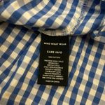 Who What Wear  Blue and White Plaid babydoll top Photo 7