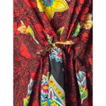 True Rock Caftan Dress Women OS Red Floral Print Maxi Kaftan Boho Coverup Kimono Size undefined Photo 6