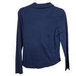 Lilly Pulitzer Navy Long Sleeve Pique Polo Supima Cotton Size Medium Blouse. Photo 3