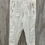 Athleta White 100% Linen Cabo Jogger Breezy Lightweight Beachy Pants Womens 4 Photo 0