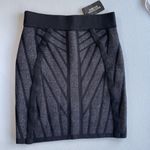 Forever 21  Pull On Knit Mini Skirt Size S Short Black Gunmetal Sparkle Metallic Photo 0