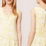 Anthropologie Anthro Meadow Rue Emelia yellow crochet overlay peplum top size medium Photo 0