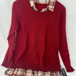 Rebecca Malone  Beige And Plaid layered black sweater nwt Photo 0