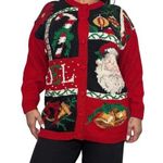 Vintage Heirloom Collectibles Knitted
Christmas Sweater Cardigan Women's Sz S Red Photo 0