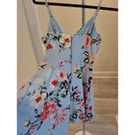 Trixxi Size S Womens Light Blue Floral Wrap Back Zip Up Lined Dress Photo 1