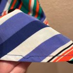 Halogen Sleeveless Shift Dress Blue Black Stripe XS Exposed Back Zipper Photo 7