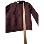 Chaser  XS Waffle‎ Knit Hoodie Pullover Maroon Cozy Minimalist Loungewear Comfy Photo 3