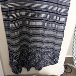 Ellen Tracy  Women's Maxi Dress sz S Jersey Knit Navy blue striped stretchy Photo 2