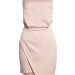 Elliatt Camo Blouson Halter Asymmetric Satin Cocktail Dress in Light Pink Photo 1
