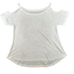 Sweet Gisele Womens Medium Sugar Skull Open Cold Shoulder SS Tee White Florida Photo 5