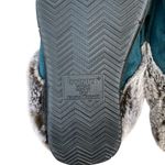 Isotoner  Women's Heel Boost Memory Foam Hard Bottom Slippers Teal Faux Fur 6.5-7 Photo 4