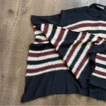 Wooden Ships Blue White Red Knit Stripe Poncho XS/S Photo 4