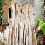 Anthropologie  beige floral mini dress NWT large petite Photo 0