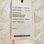 Worth Embroidered Slim Pencil Skirt Women's 6 Cream Ivory 100% Cotton Career NWT White Photo 2