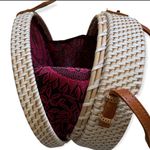Floral Print Handwoven Rattan Crossbody Bag Multi Photo 11