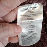 VERO MODA  Deep Burgundy Vmfoster Bew Chenille Open Cardigan Size Medium Photo 3