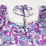 French Connection  Floral Halter Peplum Top Smocked Pink Purple Size Large New‎ Photo 4