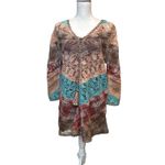 Soft Surroundings  Open Knit CROCHET BOHO DRESS‎  Tunic  Bell Long Sleeve Size PL Photo 2