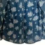 Nine West  Floral Denim Button Down Shirt Womens Size Medium Blue Photo 4