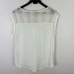 Lucky Brand Top M White Crochet Lace Boho Cottagecore Festival Fairy Peasant Photo 2