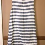 BeachLunchLounge Linen Sleeveless Striped Dress Blue White Small Photo 2