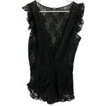 Beach By Exist  Black Semi Sheer Plunge V Neckline Swim Pocket Coverup Romper M Photo 8