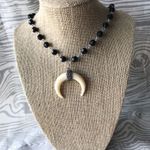 Crescent Black Stoned  Necklace  Photo 0