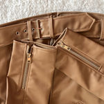 ZARA  Faux Leather‎ Moto Jacket Camel Brown Size L Photo 6