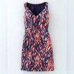 Boden Confetti Printed Stretch‎ Cotton Sleeveless Lined Sheath Dress Blue Sz 2P Photo 2