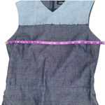 Kate Spade Saturday Dress Panel Embroidery V Neck Sleeveless Blue Cotton Size S Photo 7