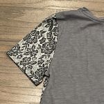 Loft Grey and Silver Metallic Short Sleeve Tee - Size S Photo 3