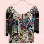 Adorable floral fusion boat neck shift dress pockets Nicole Miller stretchy Pink Size 16 Photo 2